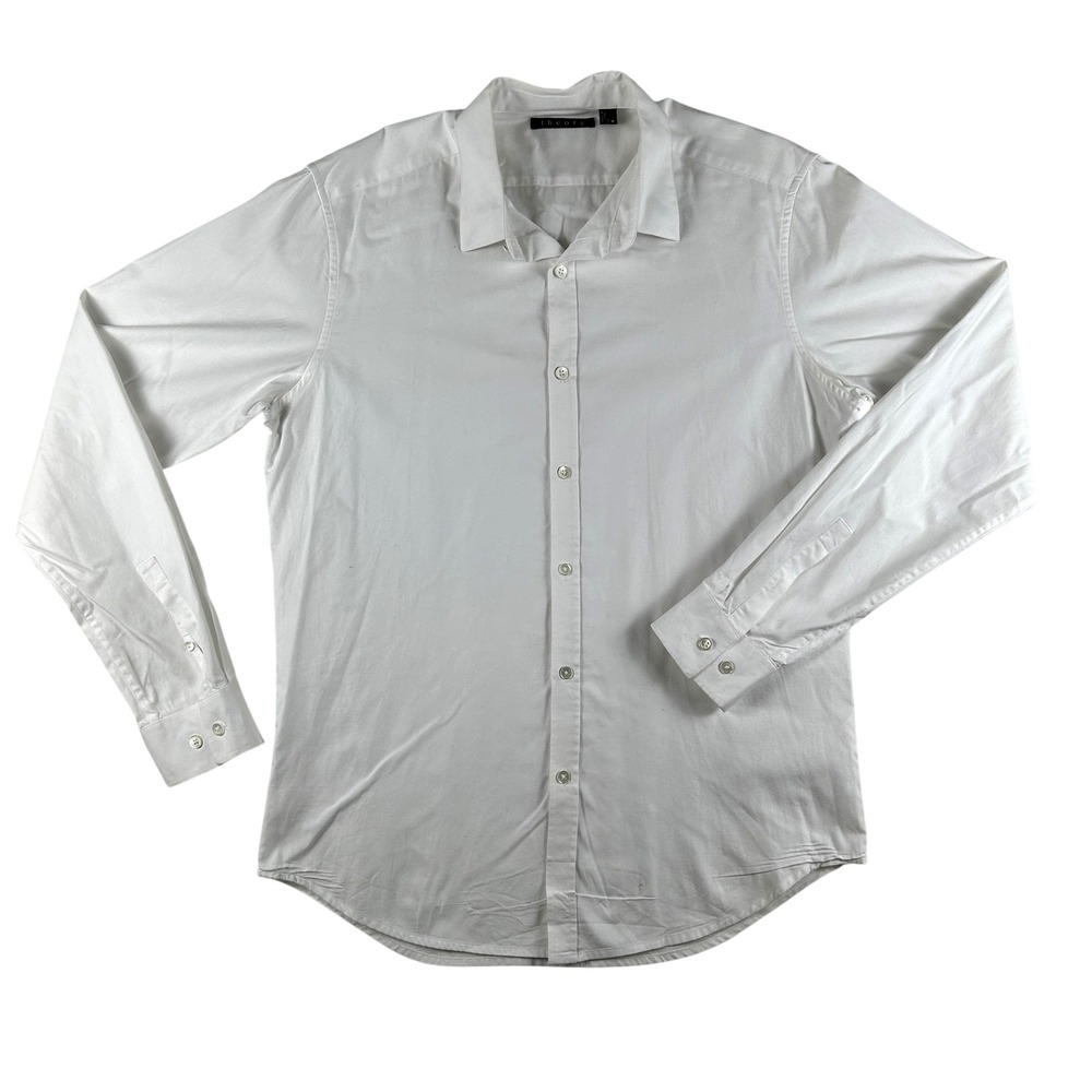 Theory Dress Shirt Mens Medium White Zack PS Long Sleeve Button Front Cotton